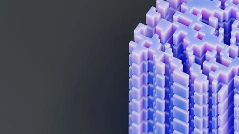 Abstract 3d rendering of cube. Sci fi structures Illustrazione stock