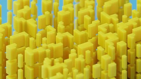 Abstract 3d rendering of cube. Sci fi structures Illustrazione stock