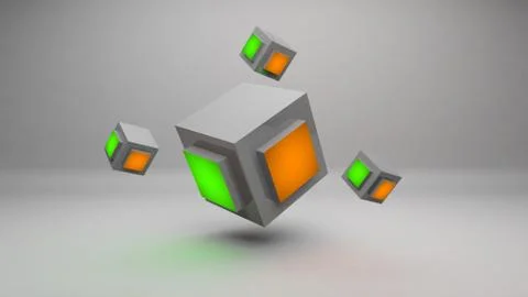 Abstract 3d rendering cube wallpaper background image 스톡 일러스트