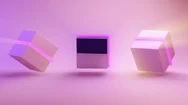 Abstract 3D Rendering With Cubes, Animated Background. Stock Footage