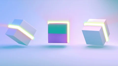 Abstract 3d rendering with cubes, animated background. Stock Footage 123764916