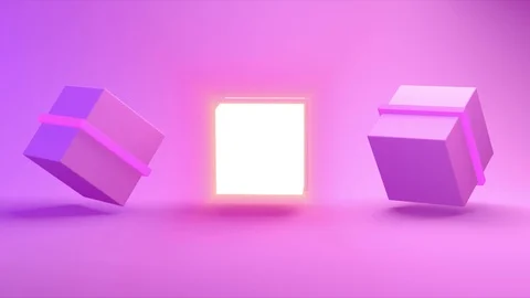 Abstract 3d rendering with cubes, animated background. Stock Footage 127423865