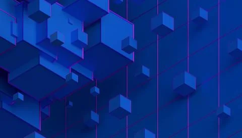 Abstract 3D Rendering of Cubes Stock Illustration