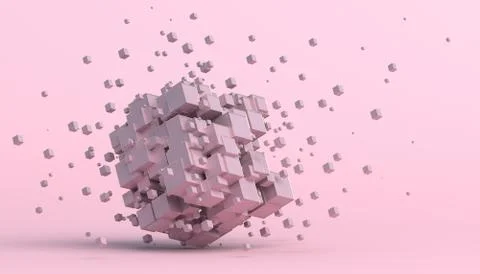 Abstract 3D Rendering of Cubes Illustrazione stock