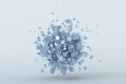 Abstract 3D Rendering of Cubes Stock-Illustration
