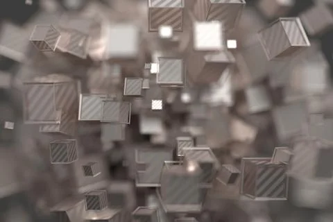 Abstract 3D Rendering of Cubes Stock Illustration