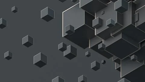 Abstract 3D Rendering of Cubes Stock-Illustration