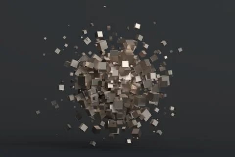Abstract 3D Rendering of Cubes Illustrazione stock