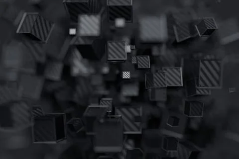 Abstract 3D Rendering of Cubes Illustrazione stock