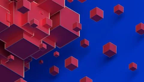 Abstract 3D Rendering of Cubes Stock-Illustration