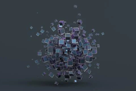 Abstract 3D Rendering of Cubes Illustrazione stock