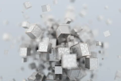 Abstract 3D Rendering of Cubes Illustrazione stock