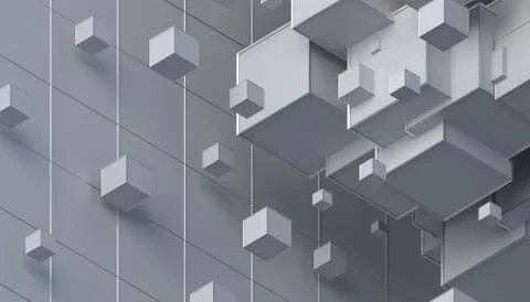 Abstract 3D Rendering of Cubes Stock Illustration