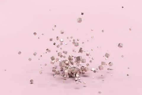 Abstract 3D Rendering of Cubes Stock Illustration