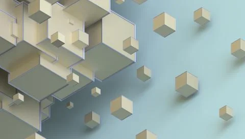 Abstract 3D Rendering of Cubes Illustrazione stock