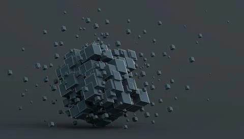 Abstract 3D Rendering of Cubes Stock-Illustration