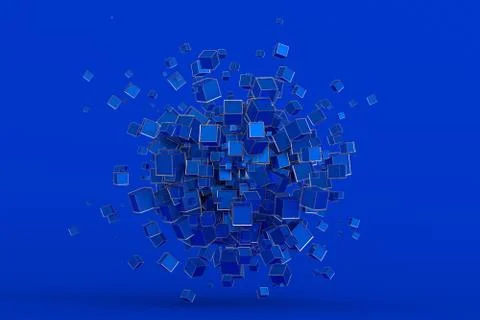 Abstract 3D Rendering of Cubes Illustrazione stock