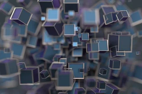 Abstract 3D Rendering of Cubes 스톡 일러스트