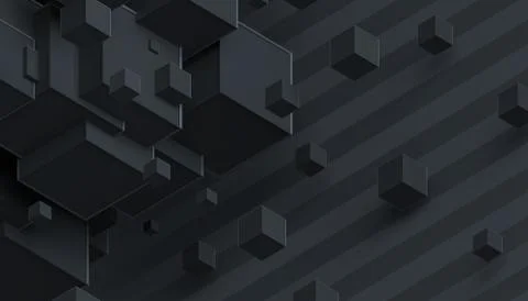 Abstract 3D Rendering of Cubes Stock Illustration