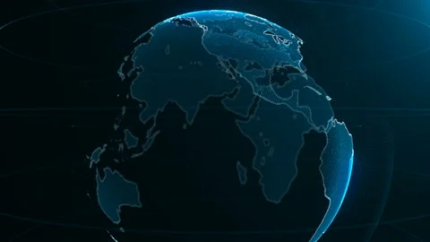 Abstract 3D rendering of a digital data globe Stock Footage 90305380