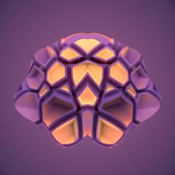 Abstract 3d rendering digital illustration of crystal figure with crack pattern Stock Illustration