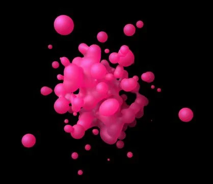 Abstract 3D Rendering of Flying Liquid. Illustrazione stock