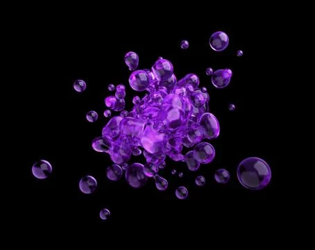 Abstract 3D Rendering of Flying Liquid. Illustrazione stock