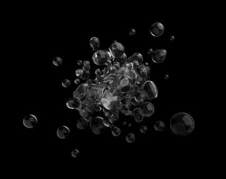 Abstract 3D Rendering of Flying Liquid. Illustrazione stock