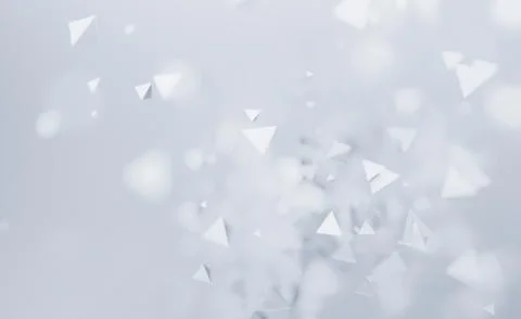 Abstract 3D Rendering of Flying Polygonal Shapes 스톡 일러스트