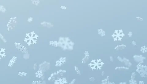 Abstract 3D Rendering of Flying Snowflakes Stock Illustration