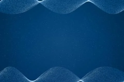 Abstract 3D rendering frame digital glitter sparks blue particles with wave s Stock Illustration