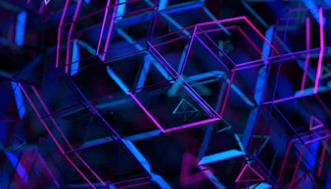 Abstract 3D Rendering of a Futuristic Background Stock Illustration