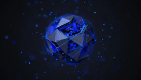 Abstract 3D Rendering of a Futuristic Sphere Illustrazione stock