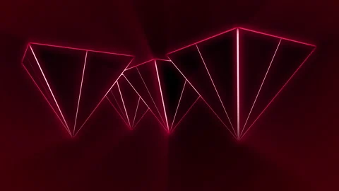 Abstract 3d rendering of geometric background. Modern looped animation with red Stock Footage 163635603