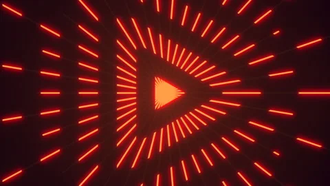 Abstract 3d rendering of geometric object with red lines for a futuristic Video stock 282372427