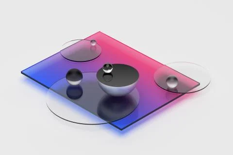 Abstract 3D Rendering of Geometric Shapes. Stock Illustration