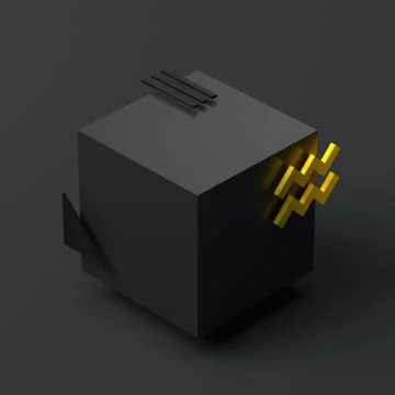 Abstract 3D Rendering of Geometric Shapes. Illustrazione stock