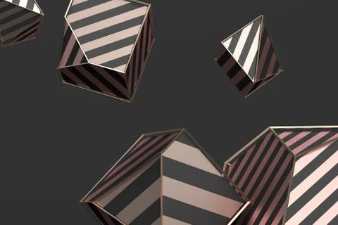 Abstract 3D Rendering of Geometric Shapes Illustrazione stock