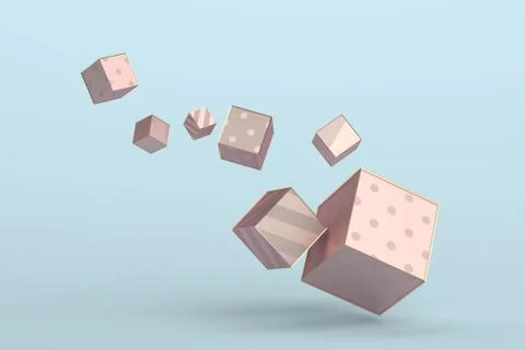 Abstract 3D Rendering of Geometric Shapes Stock Illustration