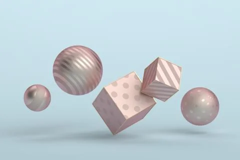 Abstract 3D Rendering of Geometric Shapes Illustrazione stock