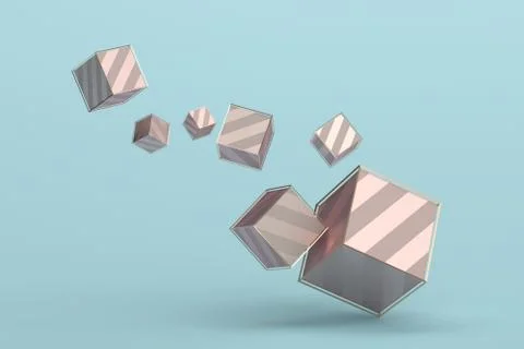 Abstract 3D Rendering of Geometric Shapes Illustrazione stock