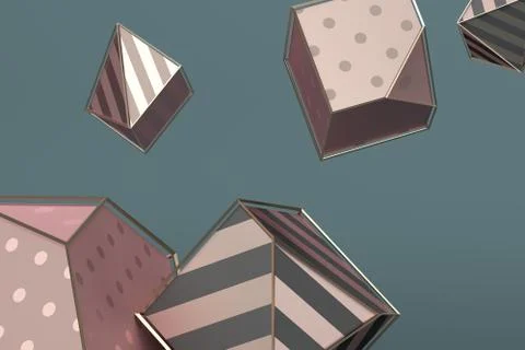 Abstract 3D Rendering of Geometric Shapes Illustrazione stock