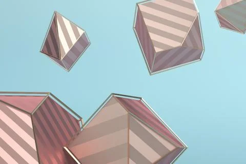 Abstract 3D Rendering of Geometric Shapes 스톡 일러스트