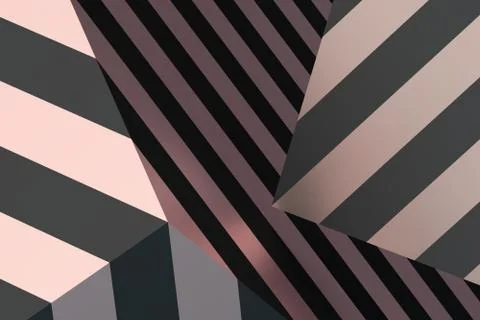Abstract 3D Rendering of Geometric Shapes Stock Illustration