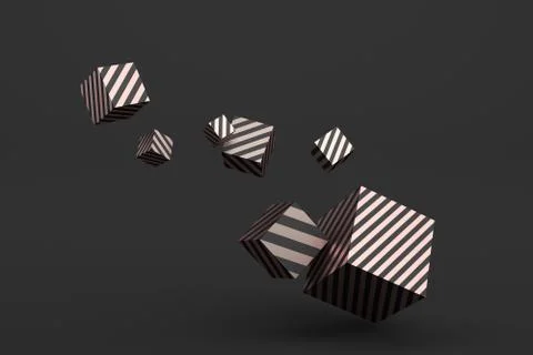 Abstract 3D Rendering of Geometric Shapes Illustrazione stock