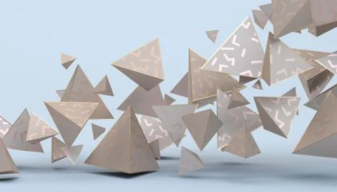 Abstract 3D Rendering of Geometric Shapes Illustrazione stock