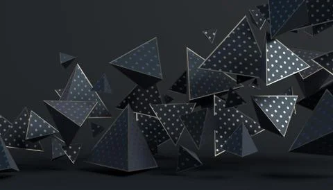 Abstract 3D Rendering of Geometric Shapes Illustrazione stock