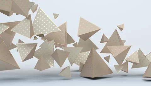 Abstract 3D Rendering of Geometric Shapes Illustrazione stock