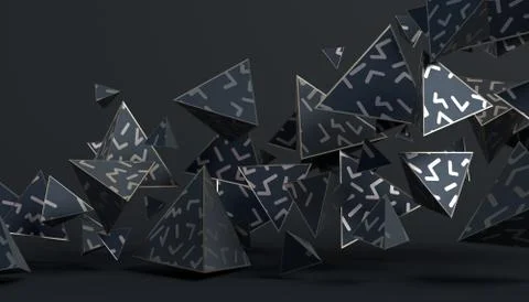 Abstract 3D Rendering of Geometric Shapes Illustrazione stock