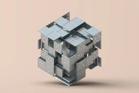 Abstract 3D Rendering of Geometric Shapes Illustrazione stock